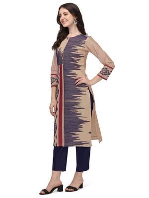 Grey printed viscose long-kurtis 3