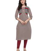 Grey woven viscose long-kurtis