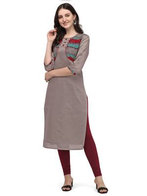 Grey woven viscose long-kurtis 2