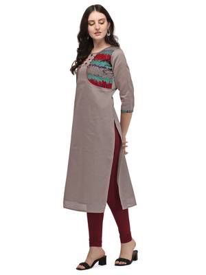 Grey woven viscose long-kurtis 3