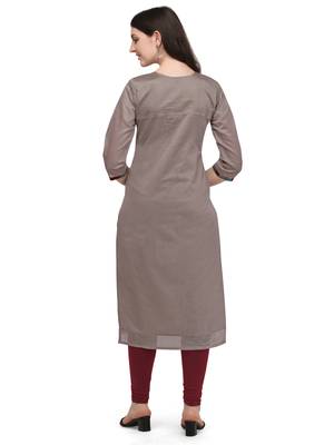 Grey woven viscose long-kurtis 4