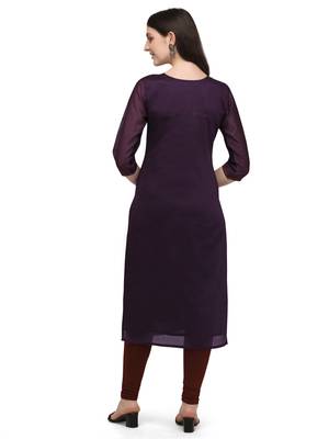 Purple woven viscose long-kurtis 4