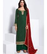   Sonam Bajwa Green And Red Traditional Embroidered Salwar Kameez