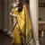 mustard woven banarasi silk designer saree with blouse