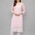 ETHNAVA WOMEN'S CHIKANKARI HAND EMBROIDERED GEORGETTE STRAIGHT KURTA WITH SLIP