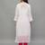 ETHNAVA WHITE KOTA COTTON LUCKNOWI CHIKANKARI WOMEN'S KURTA WITH SLIP