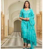 Teal Modal Bandhani Suit Set