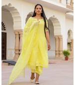 Yellow Modal Bandhani Suit Set