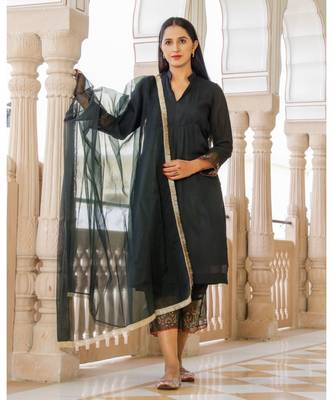 Green Modal Bandhani Suit Set 2