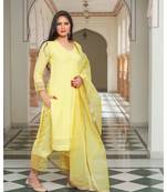 Yellow Embroidery Modal Suit Set