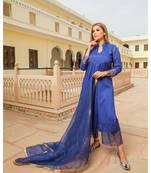 Royal Blue Embroidery Modal Suit Set