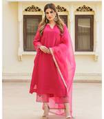 Magenta Embroidery Modal Suit Set
