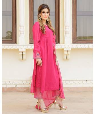 Magenta Embroidery Modal Suit Set 5