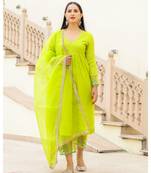 Green Embroidery Modal Suit Set