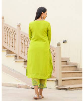 Green Embroidery Modal Suit Set 5
