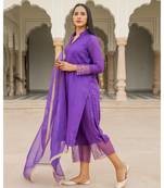 Voilet Embroidery Modal Suit Set