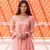 Peach Silver Embroidery Anarkali Dress Set