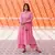 Pink Silver Embroidery Anarkali Dress Set