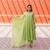 Pista Silver Embroidery Anarkali Dress Set