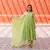 Pista Silver Embroidery Anarkali Dress Set