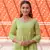 Pista Silver Embroidery Anarkali Dress Set