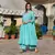 blue Silver Embroidery Anarkali Dress Set