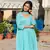 blue Silver Embroidery Anarkali Dress Set