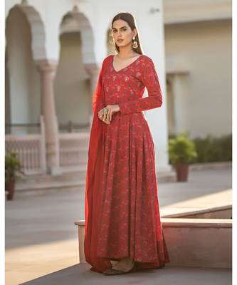 Ajrakh Print Long Kurta with Dupatta 2