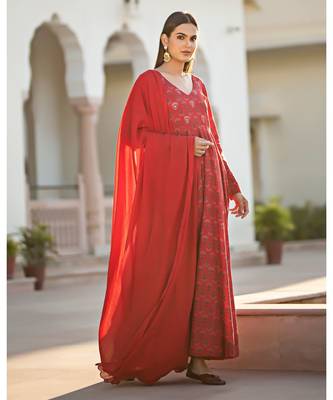 Ajrakh Print Long Kurta with Dupatta 3