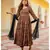 Black & Red Bagru Print Anarkali Dress Set