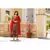 Red brown Bagru Print Anarkali Dress Set
