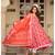 Red Dabu Print Cotton Anarkali Dress Set