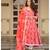 Red Dabu Print Cotton Anarkali Dress Set