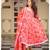 Red Dabu Print Cotton Anarkali Dress Set