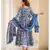 Indigo Dabu Print Cotton Anarkali Dress Set