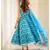 Turquoise Dabu Print Cotton Anarkali Dress Set