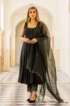 Ella Embroidery Modal Anarkali Kurta Pant Dupatta Set