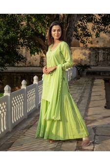 Pista Embroidery Cotton Sharara Suit Set