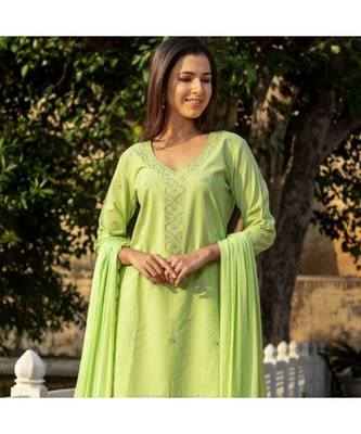 Pista Embroidery Cotton Sharara Suit Set 4