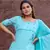 blue Embroidery Cotton Sharara Suit Set