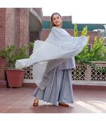 Grey Embroidery Cotton Sharara Suit Set