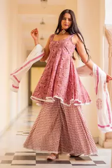 Fairy Hand Block Print Sharara Set
