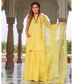 Muskaan Bandhej Modal Kurta Sharara Dupatta Set