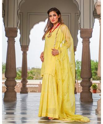 Muskaan Bandhej Modal Kurta Sharara Dupatta Set 2