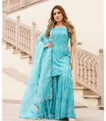 Ambar Bandhej Modal Kurta Sharara Dupatta Set