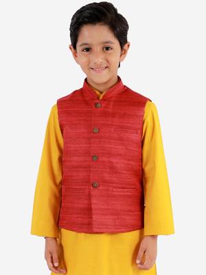 Boys' Maroon Nehru Jacket 1