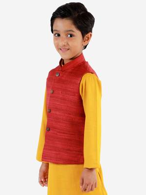 Boys' Maroon Nehru Jacket 2