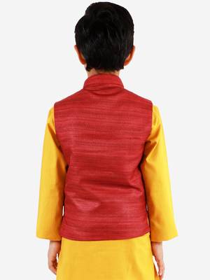 Boys' Maroon Nehru Jacket 3
