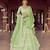 Dazzling Pale Leaf Green zarkan, gota, zari, and resham embroidered organza Semi Stitched Bridal Lehenga