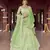 Dazzling Pale Leaf Green zarkan, gota, zari, and resham embroidered organza semi stitched Bridal lehenga